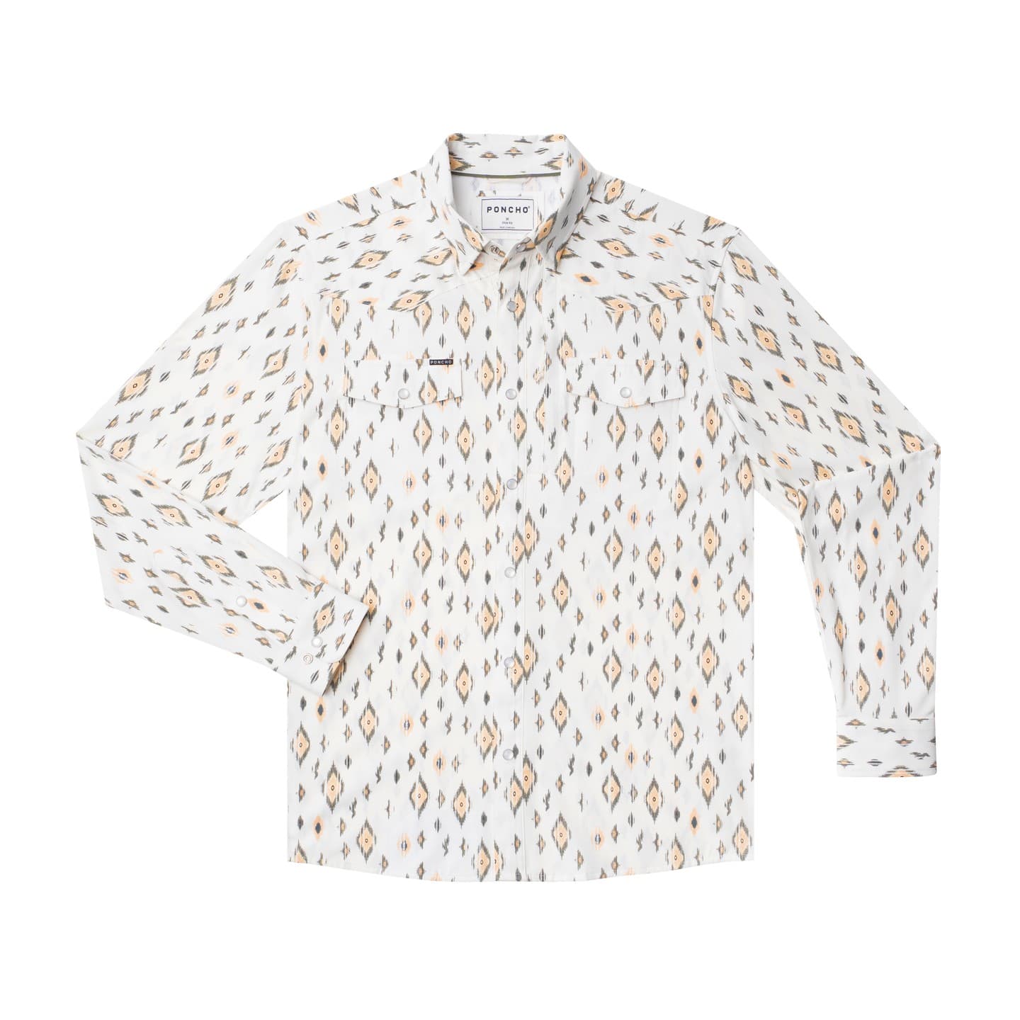 Cream Retro Diamond Print